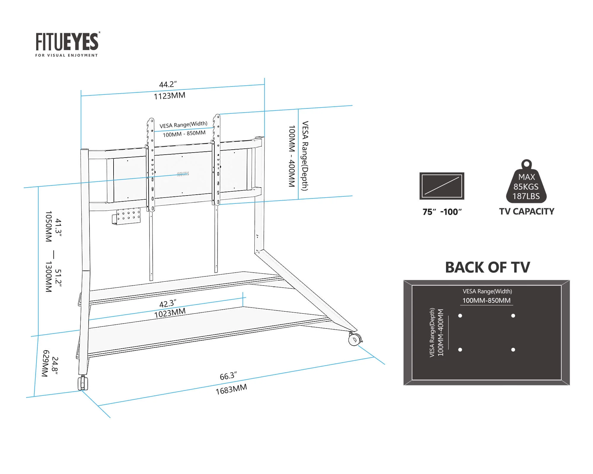 Eiffel V2 FT100 TV Stand - Image 16
